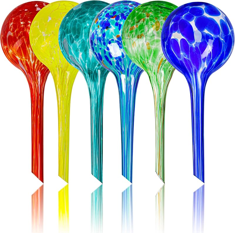 Plant Watering Globes Set of 6, Small - Glass Self Watering Globes