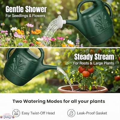 PMU 2 Gallon Watering Can - Garden Watering Can for Indoor & Outdoor Plants - Plastic Water Can with Detachab… — view 3