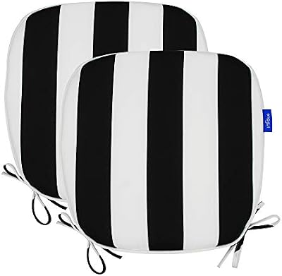 SleepMan Outdoor 17"x16" Chair Cushions with Ties Set of 2, Water Resistant All Weather U-Shape Seat Pads for… — view 2