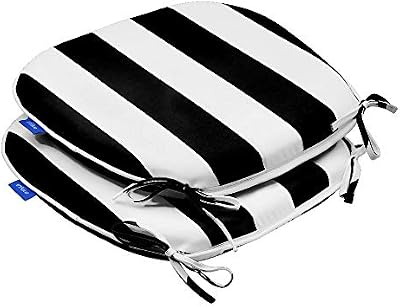 SleepMan Outdoor 17"x16" Chair Cushions with Ties Set of 2, Water Resistant All Weather U-Shape Seat Pads for… — view 4