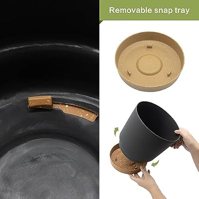 QCQHDU 8 inch Plant Pot, 2 Pack Planters for Indoor Plants with Drainage Holes & Saucer, Outdoor Flower Pots… — view 4
