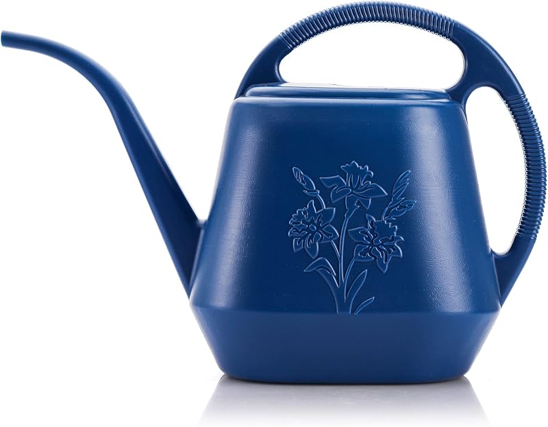 Fasmov 1-Gallon Plastic Watering Can with Comfortable Handle, Garden Watering Cans Long Spout for Indoor Outd…