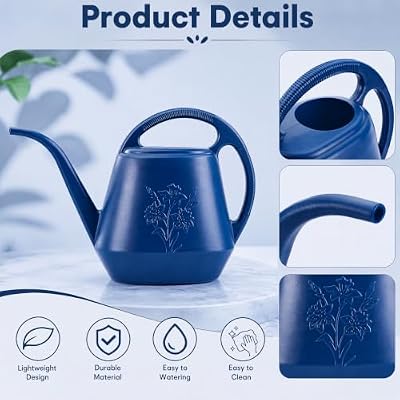 Fasmov 1-Gallon Plastic Watering Can with Comfortable Handle, Garden Watering Cans Long Spout for Indoor Outd… — view 4