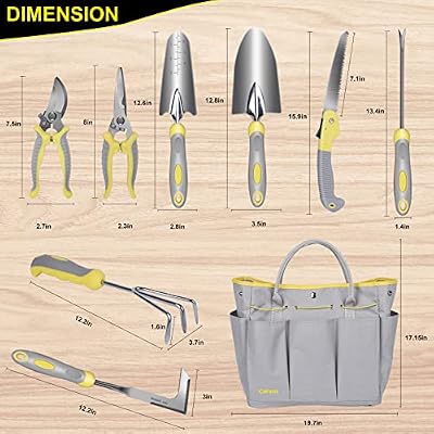 Carsolt 10Pcs Heavy Duty Stainless Steel Garden Hand Tools Set for Planting — view 3