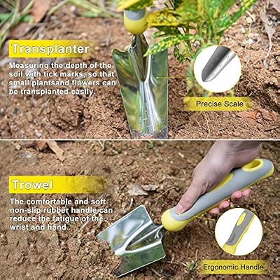 Carsolt 10Pcs Heavy Duty Stainless Steel Garden Hand Tools Set for Planting — view 4