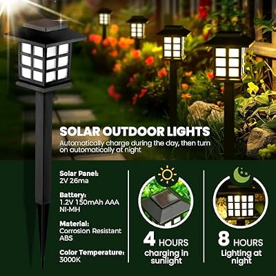 GIGALUMI Solar Lights Outdoor Waterproof 16 Pack, LED Garden Decor — view 4