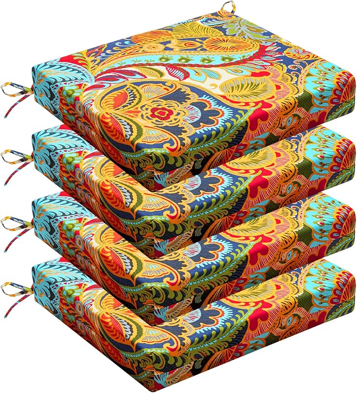 Wellsin Outdoor Chair Cushions for Patio Furniture - Outdoor Cushions for Chairs - Water Resistant Patio Chai…