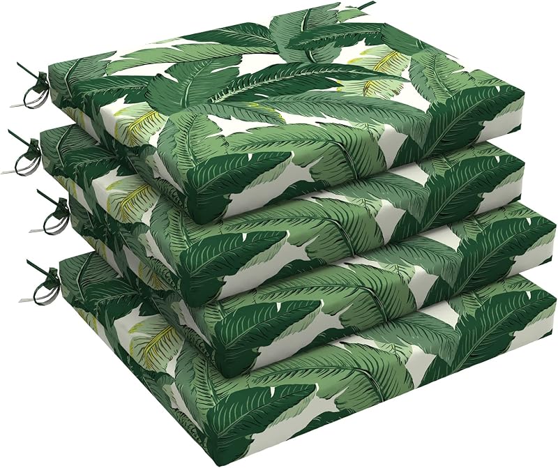 LVTXIII Outdoor Chair Cushions, Fade-Resistant Patio Furniture Cushions Outdoor Square Chair Pads with Ties f…