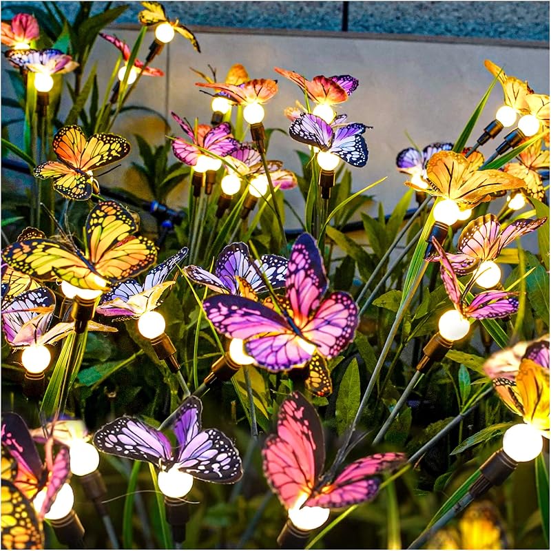 TONULAX Solar Garden Lights - 4 Pack Swaying Butterfly Light, Swaying in The Wind, Solar Outdoor Lights, Yard…