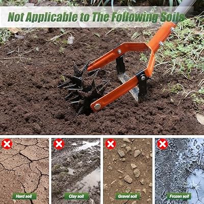 Rotary Cultivator Garden Tool, Hand Tiller & Stirrup Hoe Garden Weeder — view 3