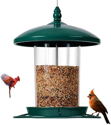 Metal Bird Feeder for Outdoors Hanging,3.0LB Seed Feeder,Easy to Fill & Clean,360° Feeding,Chew Proof Weather… — view 2