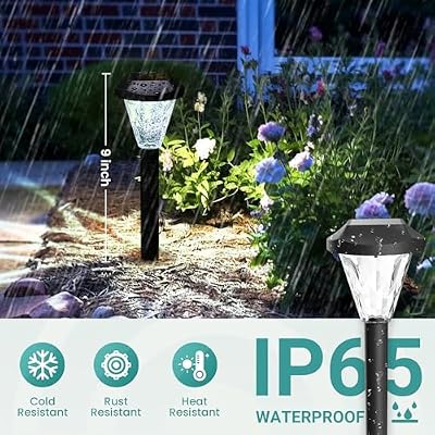 GIGALUMI 8 Pack Solar Lights Outdoor Waterproof, Solar Garden Lights — view 3