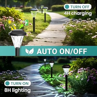 GIGALUMI 8 Pack Solar Lights Outdoor Waterproof, Solar Garden Lights — view 4
