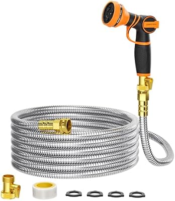 Giraffe Tools Garden Hose 50ft x 5/8", 304 Stainless Steel Metal Water Hose — view 2