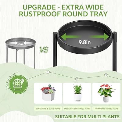 iDavosic.ly 6 Tier Large Plant Stand Indoor Outdoor, 10 In Wide Tray, Black — view 4