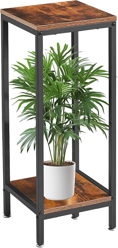 IBUYKE 30 Inch Tall Plant Stand Indoor, 2 Tier Wood Flower Stand, TMJ071H