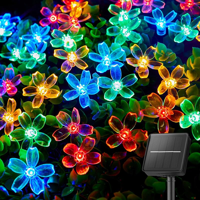 Brightown 60 LED Flower Solar String Lights Outdoor Waterproof Fairy Lights