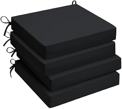 UNIKOME Outdoor Chair Cushions Pack of 4, Water Resistant Patio Cushions with Ties, High Density Sponge Filli… — view 2