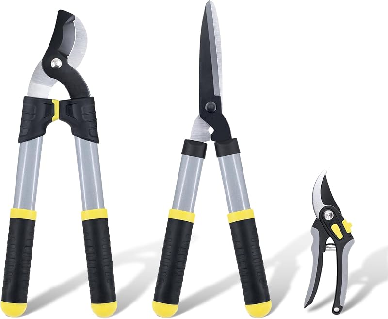 Colwelt Loppers Hedge Clippers Garden Shears 3Pcs, 17’’ Gardening Scissors