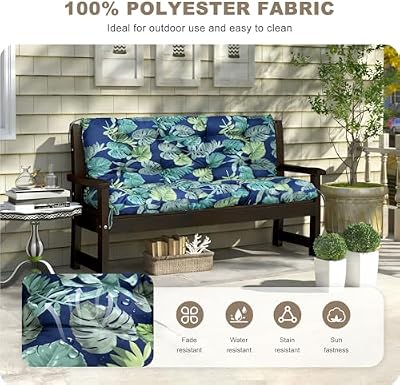 Porch Swing Cushion with Backrest,Waterproof Bench Cushion for Outdoor Furniture,2-3 Seater Replacement Thick… — view 3