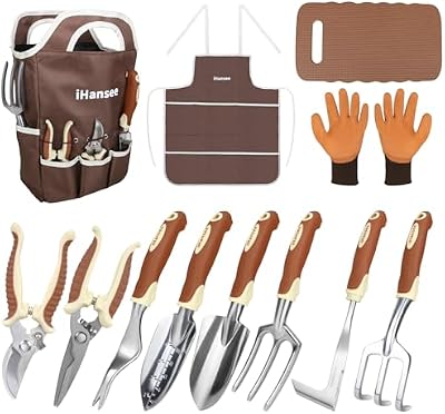 Brown Garden Tools Set 12-Piece, Gardening Gifts for Women Men — view 2