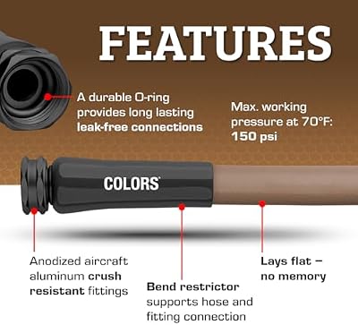 Flexzilla Colors Garden Hose 5/8 in. x 50 ft., Lightweight All-Weather Water Hose, Durable and Flexible, Leak… — view 4