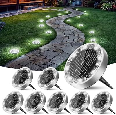 Peasur Solar Lights Outdoor Waterproof, 8 Pack Solar Powered Ground Lights Outdoor, IP68 Waterproof, Anti-Rus… — view 2