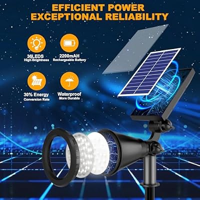 Solar Lights Outdoor Waterproof Spot Lights, Cool White 4 Pack — view 4