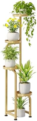 Bamworld Corner Plant Stand Indoor Outdoor Tall Metal Flower Pot Stands — view 2