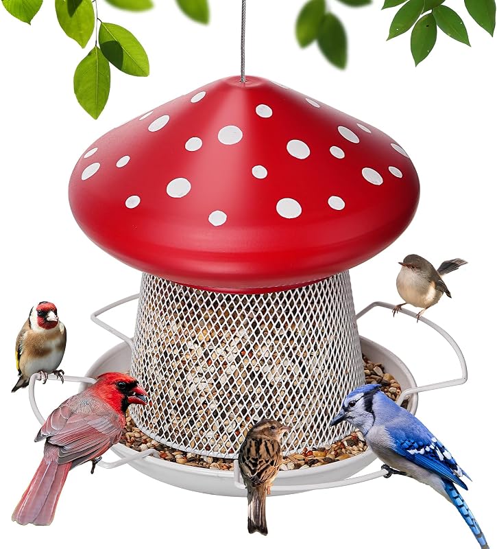 Bird Feeder, Heavy Duty Metal Bird Feeders for Outdoor Hanging