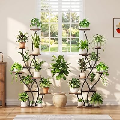 Plant Stand Indoor with Grow Light - 2 Pack Lighted Large Plant Shelf Tall — view 3