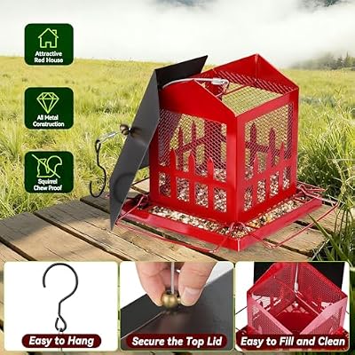 Bird Feeder, Heavy Duty Metal Wild Bird Feeders for Outdoors Hanging — view 4