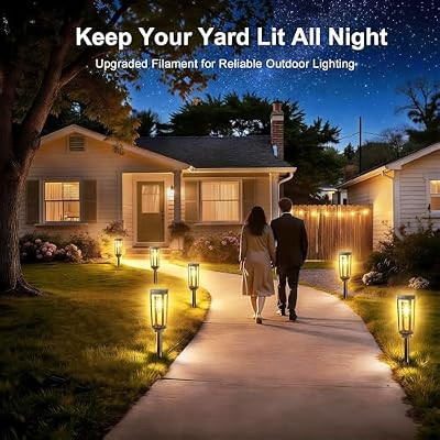 JEJOT Solar Pathway Lights Outdoor Waterproof, 8 Pack Solar Walkway Lights — view 3