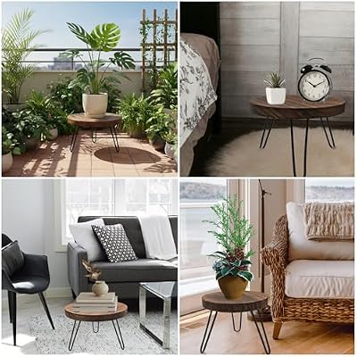 Wood Plant Stand Indoor Outdoor, 10'' Flower Planter Stands Fit 5-12'' Pot — view 4