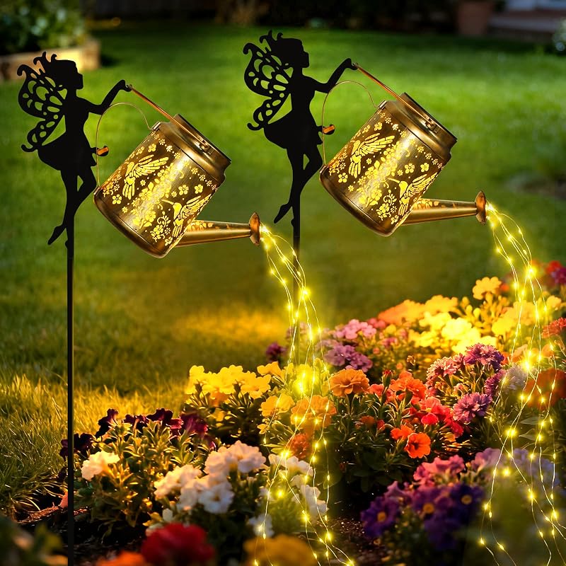 X-PREK Solar Lights Outdoor Waterproof Fairy Solar Watering Can Light