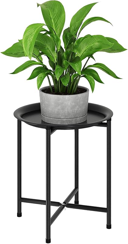 Bamworld Plant Stand Indoor Tall Plant Table Outdoor Plant Stool Black