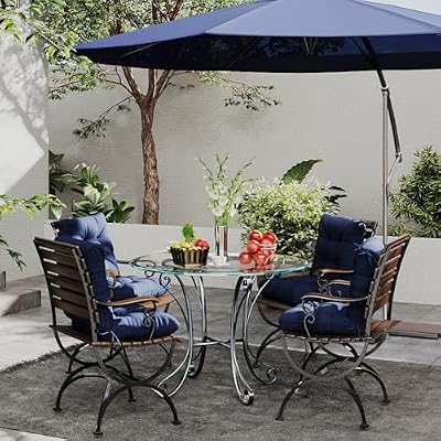 Outdoor Chair Cushions 42x21x4 Inch Set of 2, Dark Blue — view 3