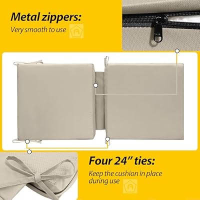 AAAAAcessories Outdoor Chair Cushions, 20 x 20 x 3 + 24 in, Set of 1 — view 4