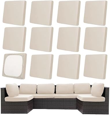 12Pcs Patio Cushion Covers, Outdoor Stretch Cushion Covers, Washable — view 2