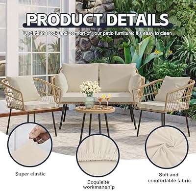 12Pcs Patio Cushion Covers, Outdoor Stretch Cushion Covers, Washable — view 4