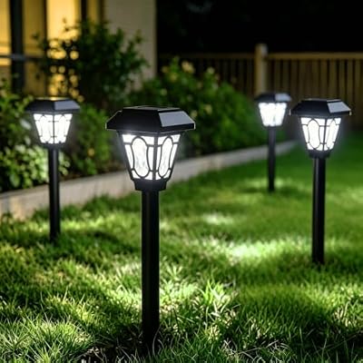 12 Pack Solar Lights with Cute Light Patten, 3 Lumens Cool White Led, for Pathway,Path, Patio, Yard, Driveway… — view 2