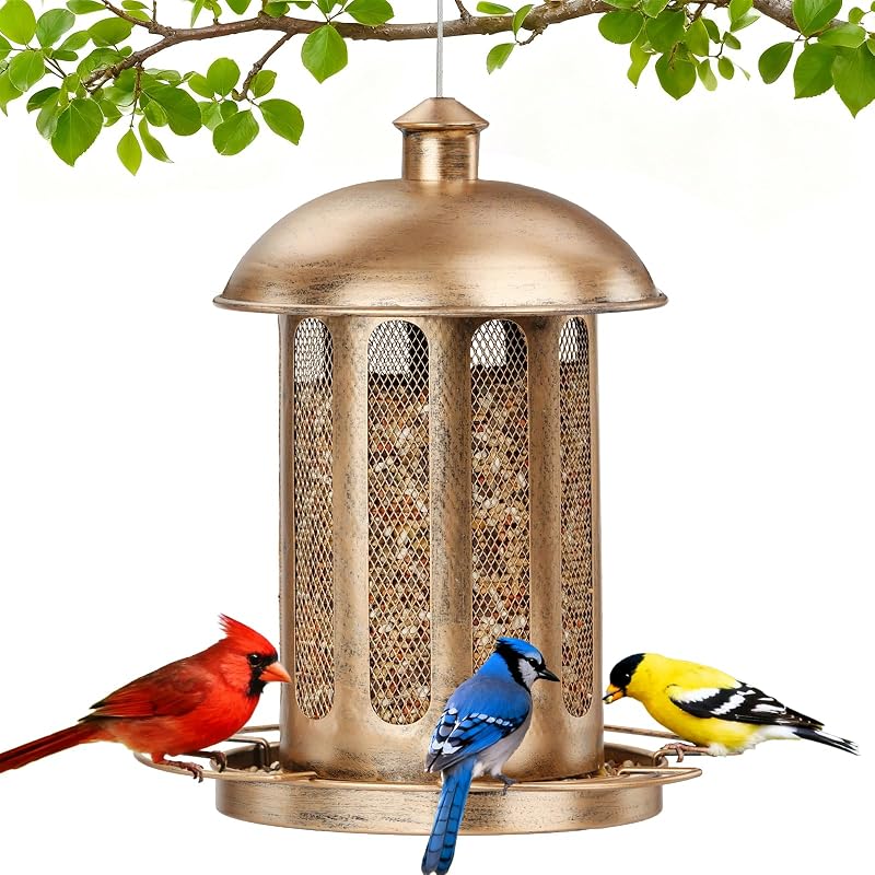 Bird Feeder, 4LB Large Capacity Bird Feeders for Outdoor Hanging
