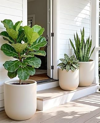 homenote 13/11.5/10 Inch Large Plastic Plant Pots with Drain Holes (3 Pcs) — view 4