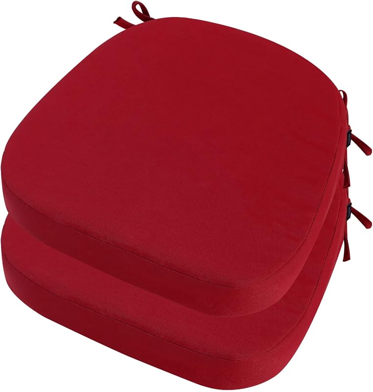 idee-home Outdoor Chair Cushions Set of 2, 17" x 17" D-Shaped