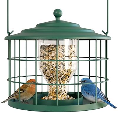 Birdream Metal Cage Bird Feeder for Outdoor Hanging, Green — view 2