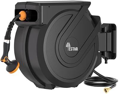 Retractable Garden Hose Reel 1/2 in x100 ft, Wall Mounted Hose Reel — view 2
