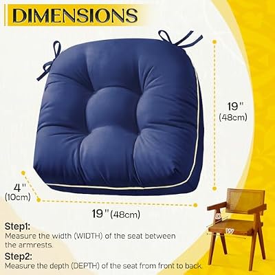 1 MIDDLE ONE Outdoor Chair Cushions Set of 2, Outdoor Cushions for Patio Furniture and Wicker Chair, Memory F… — view 3