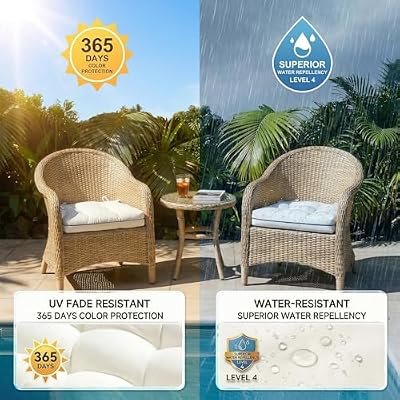 1 MIDDLE ONE Outdoor Chair Cushions Set of 2, Outdoor Cushions for Patio Furniture and Wicker Chair, Memory F… — view 4