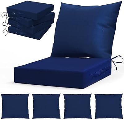 L’AGRATY Outdoor Chair Cushions for Patio Furniture：24" x 24" Deep Seat Cushions with Backrest for Couch Sofa… — view 2