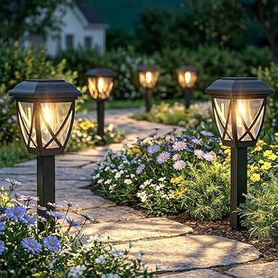 Greluna Solar Pathway Lights Outdoor 10 Pack, Warm White 3000K Solar Lights — view 2